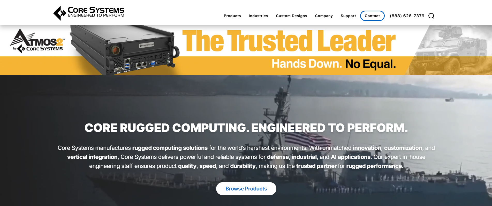 Core Systems corporate website homepage